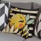 Spring Summer Bumble Bee Sunflower Decorative Throw Pillow Covers 16x16 Set of 4, Farmhouse Black White Stripe Home Decor, Yellow Buffalo Plaid Check Quote Outdoor Couch Cushion Case